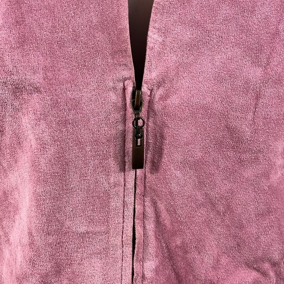 Hal Rubenstein Pink Laser Cut Genuine Leather Zip Jacket Womens Size 3x - Picture 7 of 16